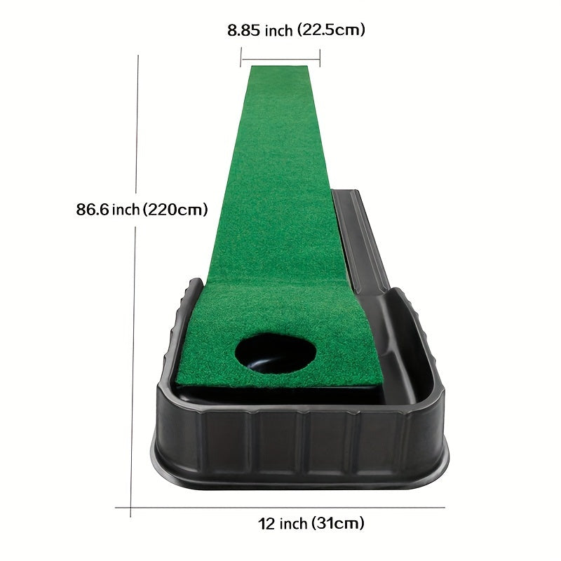 Automatic Golf Putting Mat with Ball Return - Indoor Exerciser for Office Use, Includes 6 PU Balls