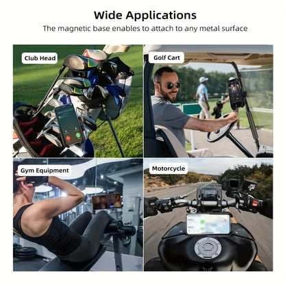 360° Universal Golf Cart Phone Holder - Free Rotation, Suitable for Electric Bikes, Motorcycles & Square Poles, Durable ABS Material - Enhance Your Golf Journey