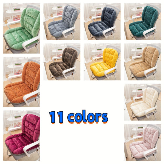 Glam Style Thick Chair Cushion with Lumbar Support Backrest - Hand-Woven Polyester Cover, Polyester Fiber Filling - Comfortable Sofa Seat Pad for Office Chair, Multipurpose Use, Elegant Home Decor