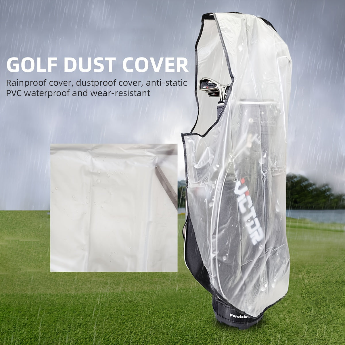 Golf Bag Rain Cover - Rainproof, Moisture-Proof and Dustproof, Foldable Storage Protector