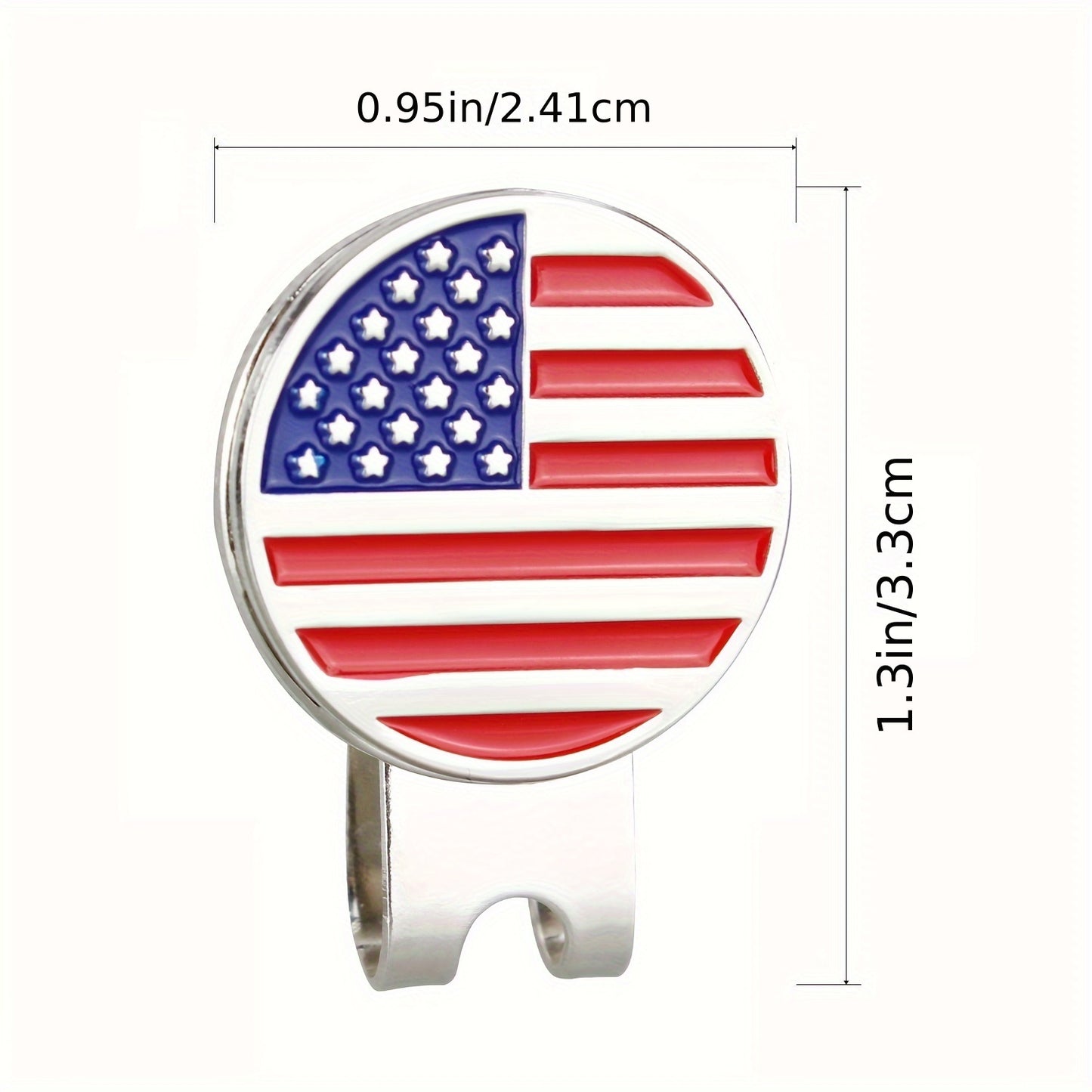 KOFULL National Flag Hat Clips 4-Pack - Strong Magnetic Golf Ball Markers with Stylish Clips for Personalized Golfing, Convenient and Reliable Accessories