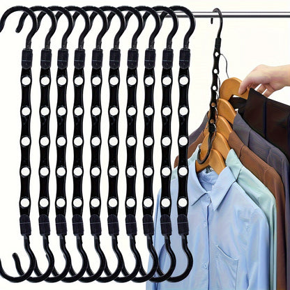 10PCS Magic Hangers – Space-Saving Closet Organizer for Heavy Clothes, Sturdy Plastic Multi-Hangers for Clothing Store