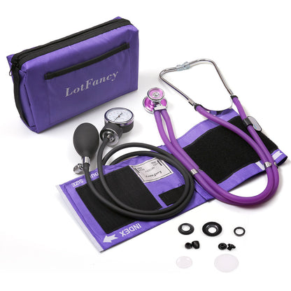 LotFancy Aneroid Sphygmomanometer with Stethoscope Kit – Universal BP Cuff (10-16), Manual Blood Pressure Monitor for Adults, Includes Zipper Case, Purple