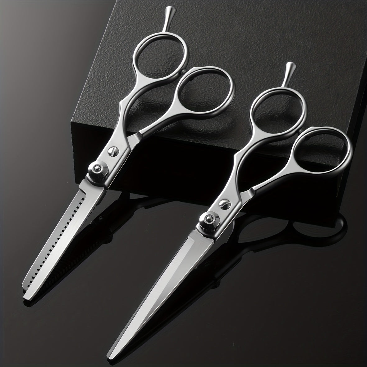 Hair Cutting Scissors and Thinning Shears Kit – Professional Barber Sharp Hairdressing Tools with Accessories in PU Leather Case for Men and Women