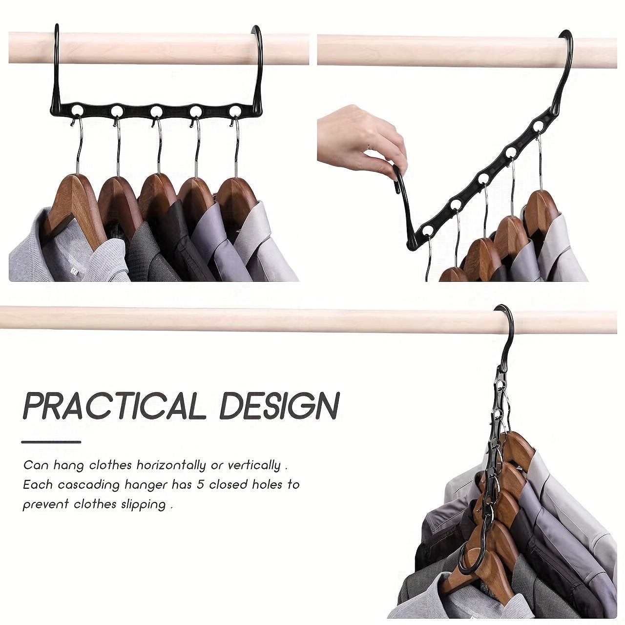 10PCS Magic Hangers – Space-Saving Closet Organizer for Heavy Clothes, Sturdy Plastic Multi-Hangers for Clothing Store