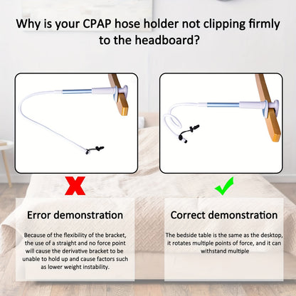 CPAP Hose Holder – Prevent Tangling and Blockage with Bed Hanger, Keeps Hose Up and Away for Better Sleep