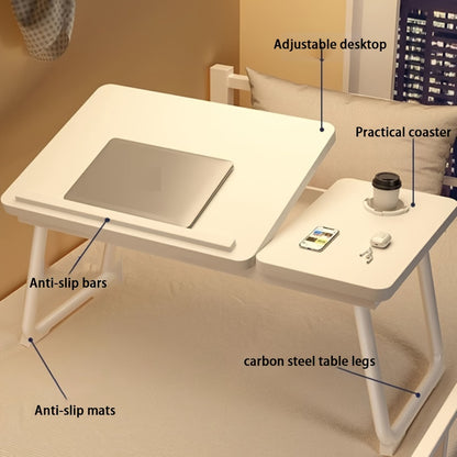 Small Bedside Table - Multi-Functional Study Desk, Foldable Laptop Table, Ideal for Dormitory, Bay Window, and Student Use