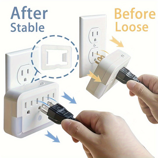 12pcs Matte White Outlet Stabilizer Set - Secure Loose Sockets, Prevent Disconnection, Flame-Retardant Plastic