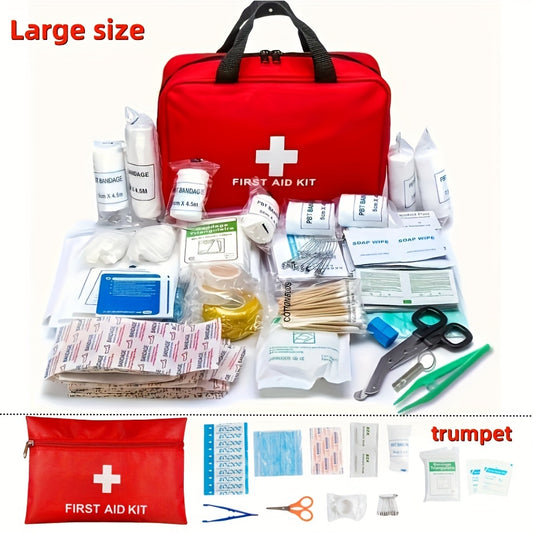 Portable First Aid Kit – Compact and Comprehensive for Home, Car, Camping, and Hiking – Includes Scissors, Tweezers, and Essentials