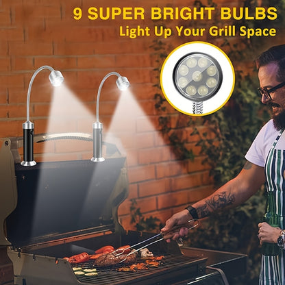 2pcs Barbecue Grill Lights - LED Work Light with Magnetic Base, Super Bright Flashlight (Battery Included), BBQ Accessories, Perfect Gifts for Men, Dad, Husband