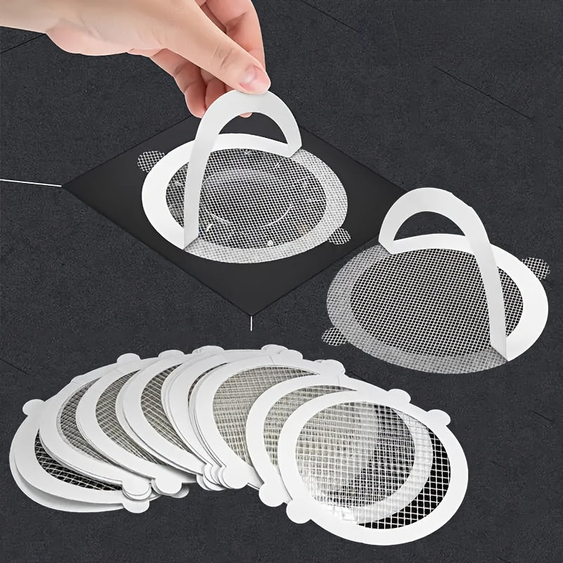 20pcs Shower Drain Hair Catcher Covers - Anti-Clogging Mesh Stickers, Shower Hair Stoppers and Drain Filters