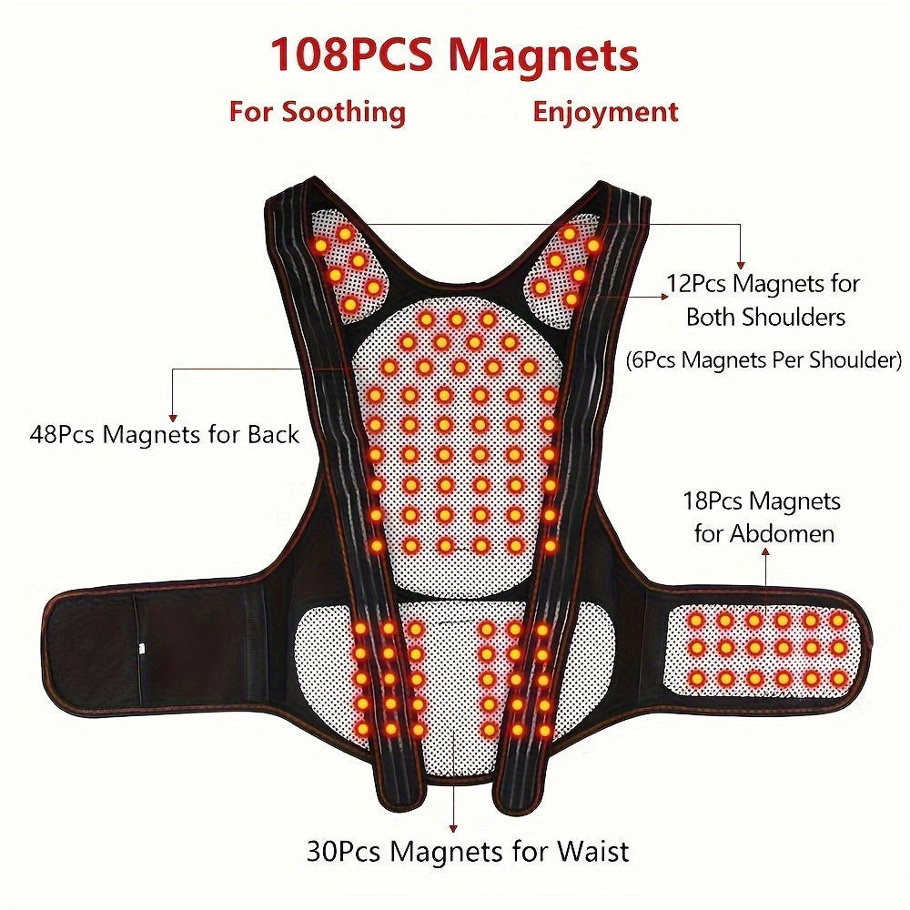 Shoulder Protector Vest – Adjustable Back Shawl with Magnetic Support, Hot Compress for Waist and Spine, Orthotic Strap for Men and Women