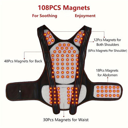 Shoulder Protector Vest – Adjustable Back Shawl with Magnetic Support, Hot Compress for Waist and Spine, Orthotic Strap for Men and Women