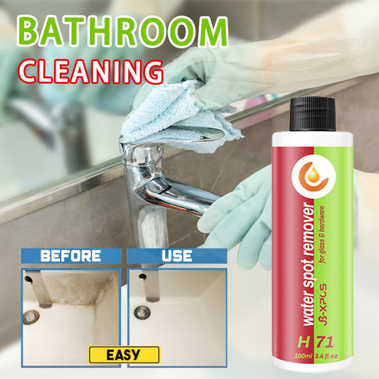 Powerful Bathroom Glass Cleaner - Removes Hard Water Stains, Soap Scum, and Lime from Shower Doors, Mirrors, Tiles, and Faucets