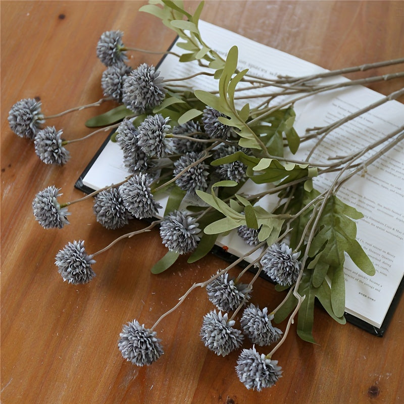 5pcs Autumn Dandelion Simulation Flowers – Artificial Chrysanthemums for Thanksgiving, Halloween, and Harvest Decor, Ideal for Home, Room, and Wedding Decorations