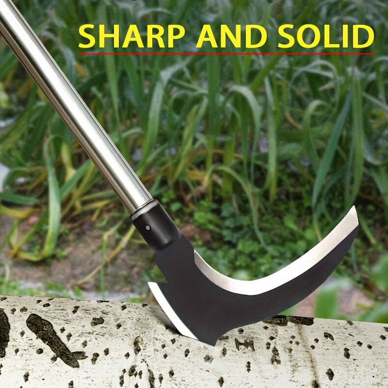 21.7-Inch Double-Sided Blade Cutting Sickle - High Manganese Steel, Dual-Use for Agriculture, Horticulture, and Outdoor Activities, Ideal for Weeding and Cutting Firewood