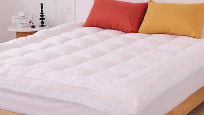 Guessky Queen Size Pillow Topper + Gel Memory Foam Mattress – 1 Inch Cooling Pillow Top and 2 Inch Gel Memory Foam, 3 Inch Dual Layer Topper for Pressure Relief and Soft Comfort