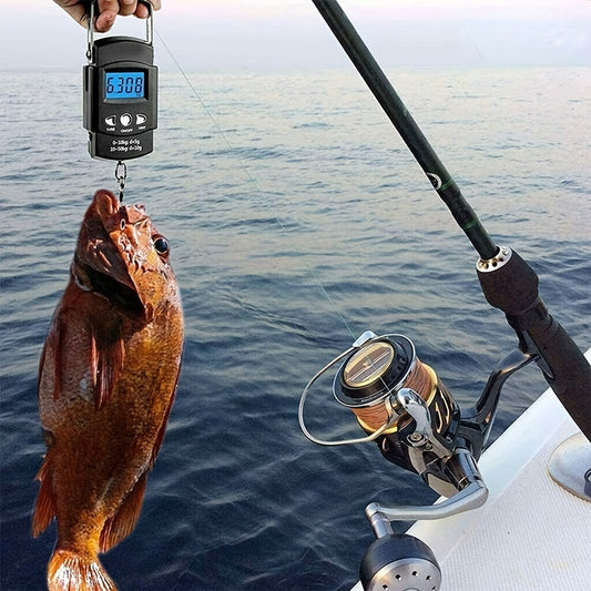 Portable Digital Fishing Scale with Hanging Hook - High-Precision Measurements for Fish, Bags, Luggage, Compact Design, Convenient Carry-On Features for Outdoor Enthusiasts