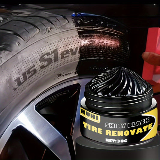 Black Shine Tire Wax - Durable, Long-Lasting Protection and Restoration Wax for Car, Bike, and Motorcycle Tires - Prevents Cracking, Whitening and Covers Scratches