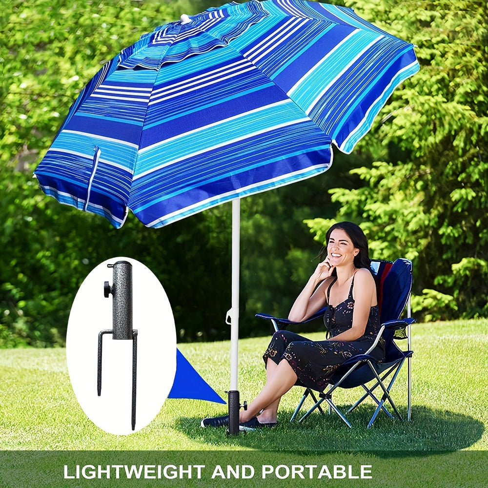 Heavy-Duty Adjustable Metal Umbrella Stand Holder - Sturdy Spiral Ground Anchor for Flags, Umbrellas, Fishing Rods; Ideal for Outdoor, Park and Beach Use, Portable, Weather-Resistant, Easy to Install