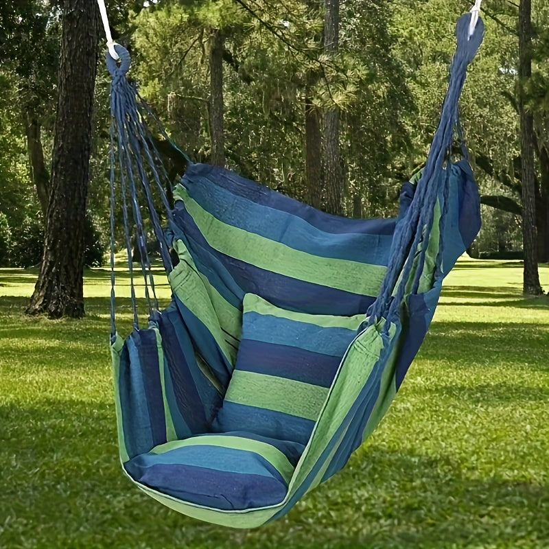 1pc Outdoor Hammock Chair - Canvas Leisure Swing with Pillow and Cushion, Indoor and Outdoor Hammock, Garden Furniture for Home, Bedroom, Yard, Camping