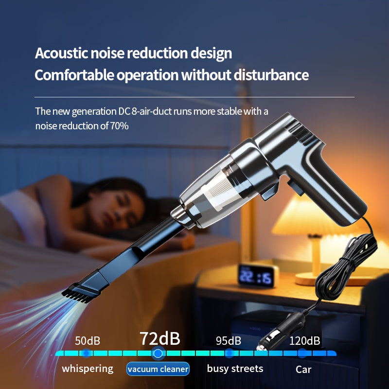 Car Mounted Vacuum Cleaner: High-Power, High-Suction Dry and Wet Dual-Purpose Mini Handheld Vacuum, Portable & Multi-Functional