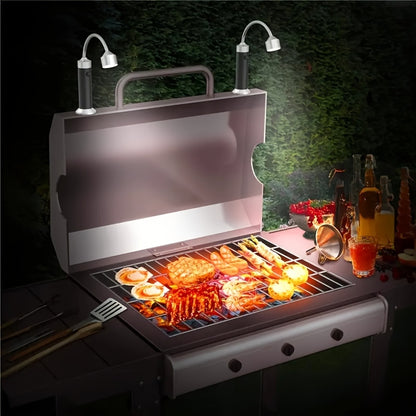 2pcs Barbecue Grill Lights - LED Work Light with Magnetic Base, Super Bright Flashlight (Battery Included), BBQ Accessories, Perfect Gifts for Men, Dad, Husband