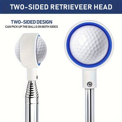 Stainless Steel Telescopic Golf Ball Retriever - 6FT/9FT/12FT/15FT, Anti-Sliding Rubber Grip, Durable Picker