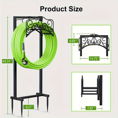 Garden Hose Holder Freestanding – Upgraded Heavy Duty Detachable Hose Stand for Outdoor Lawn Use