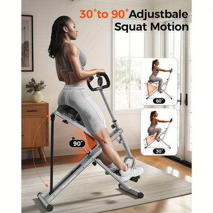 2 in 1 Squat and Rowing Machine - Foldable Glute Trainer for Home Workouts - Easy Setup, Perfect Gift for Men and Women