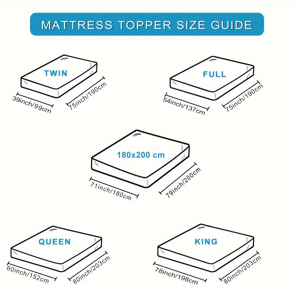 Extra Thick Mattress Topper - Air Flow Quilted Fitted Pad for Back Pain Relief, Breathable Cover with Strong Elastic Bands (Fits Up to 21"), Extra Soft Pillow Top with Premium Hollowfiber Filling