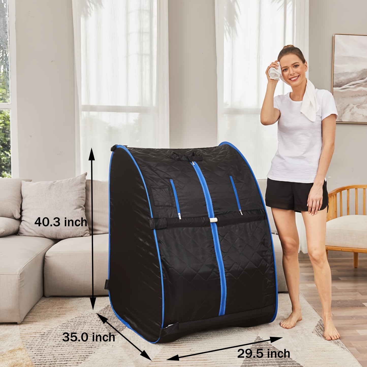 Portable Steam Sauna Spa - Personal Indoor Sauna Tent with Remote Control, Chair and Timer Included, One-Person Sauna for Therapeutic Relaxation and Detox at Home