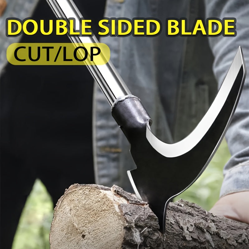 21.7-Inch Double-Sided Blade Cutting Sickle - High Manganese Steel, Dual-Use for Agriculture, Horticulture, and Outdoor Activities, Ideal for Weeding and Cutting Firewood