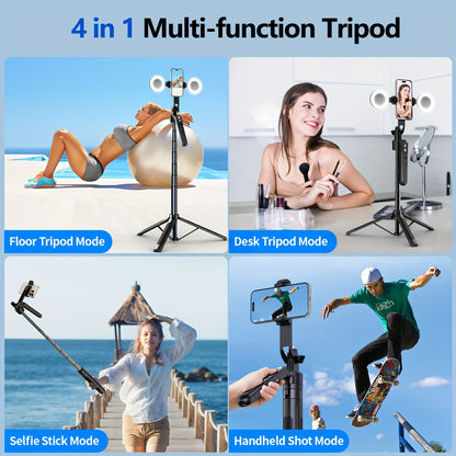 70.9" Phone Tripod with Auto Face Tracking - 360° Rotation, Motion Sensor, Remote, and Phone Holder for 4"-7" Phones, Perfect for Vlogging, Live Streaming, and Video Recording