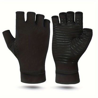 2 Pairs Compression Gloves – Half Finger Gloves for Women and Men, Pain Relief and Support