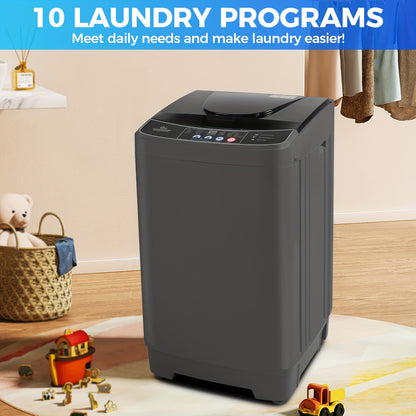 15.6 lbs Capacity Portable Washer Dryer Combo – Fully Automatic, 2.1 Cubic Feet, LED Display, 10 Programs, 8 Water Levels – Ideal for Apartments, Dormitories, and Small Spaces