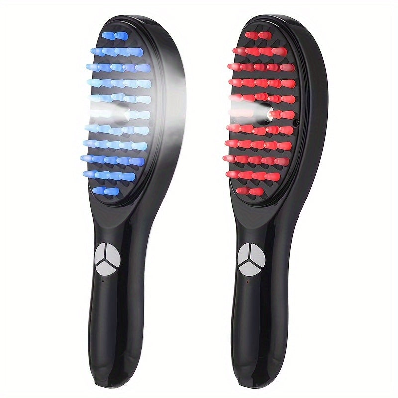 Red and Blue Light Hair Growth Massage Comb with Steamer - Scalp Stimulation and Hair Enhancement Tool