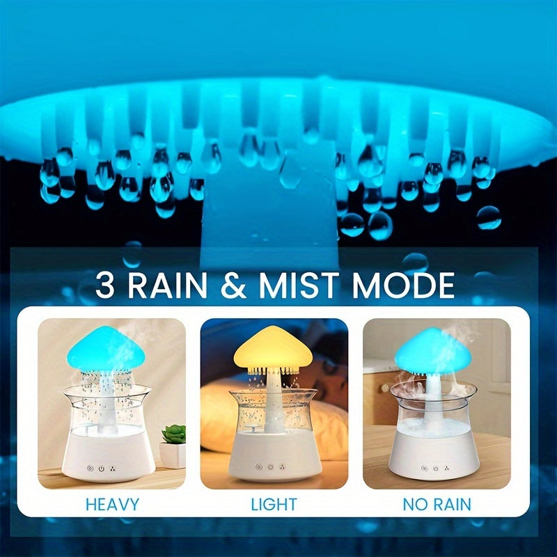 Compact Zen Rain Cloud Aromatherapy Diffuser – Quiet, USB-Powered Mood Enhancer with Nightlight and Atomization – Perfect for Serene Sleep