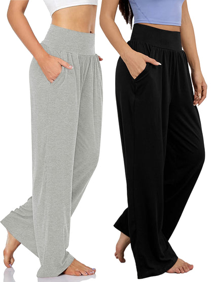 2PCS Wide Leg Loose Fit Casual Pants - Women's Activewear - Versatile Sports Jogger Pants with Pocket for Comfortable Workout and Daily Wear