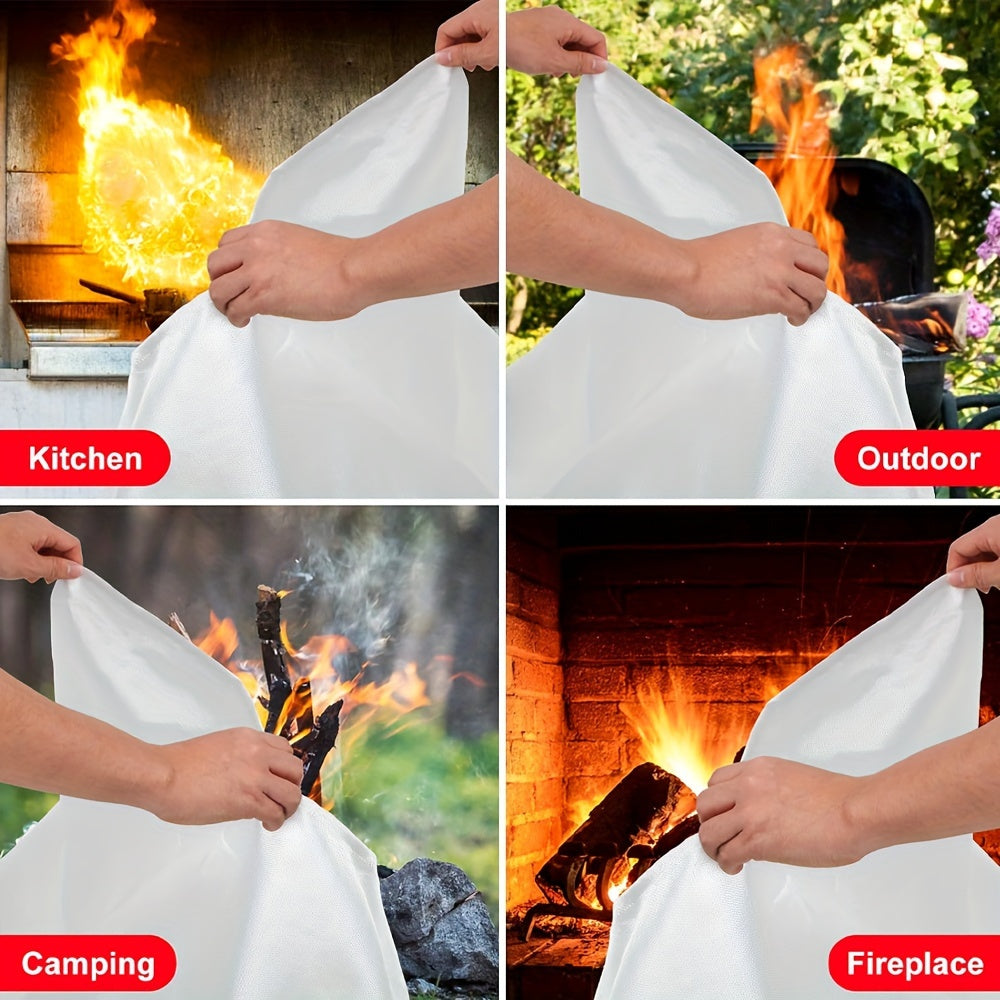 4 Premium Fire Blankets – Heat-Resistant Fiberglass for Kitchen, Home, School, Office, Camping, and Car Emergencies – Compact, Reusable, and Easy to Use