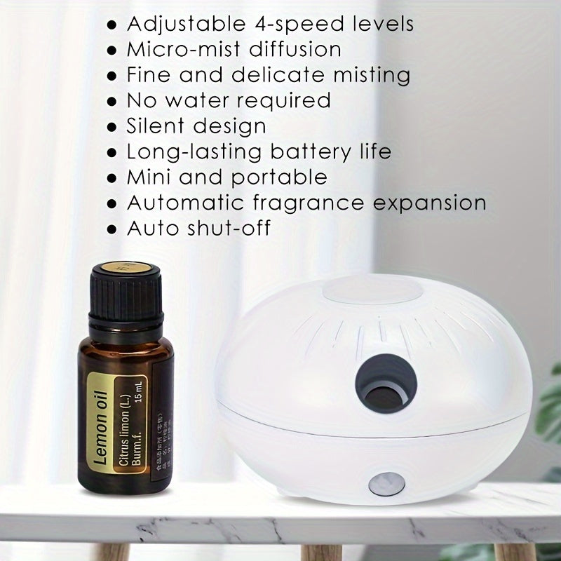 Waterless Intelligent Aromatherapy Machine - Ultra-Quiet, Portable Wireless Induction, Automatic Essential Oil Fragrance Diffuser for Home and Office