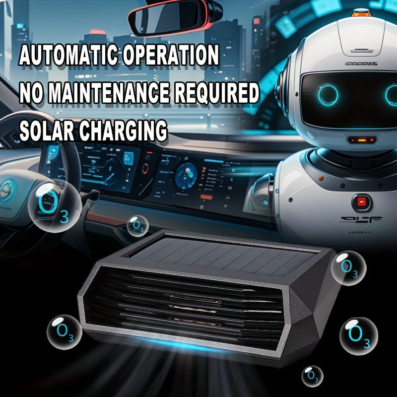 Solar-Powered Car Air Purifier - Automatic Odor Decomposition, Sterilization and Disinfection, No Consumables Needed, Built-in Lithium Battery