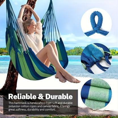 1pc Outdoor Hammock Chair - Canvas Leisure Swing with Pillow and Cushion, Indoor and Outdoor Hammock, Garden Furniture for Home, Bedroom, Yard, Camping