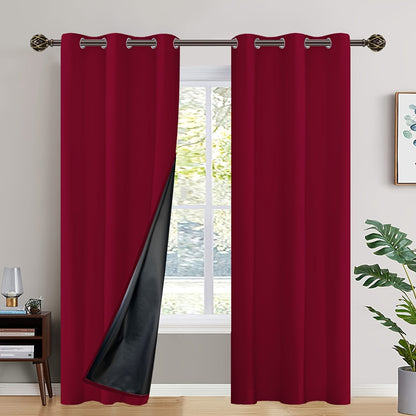 2 Panels Blackout Curtains with Heat Insulation - Versatile Home Decor for Living Room, Bedroom, Kitchen, and Bathroom