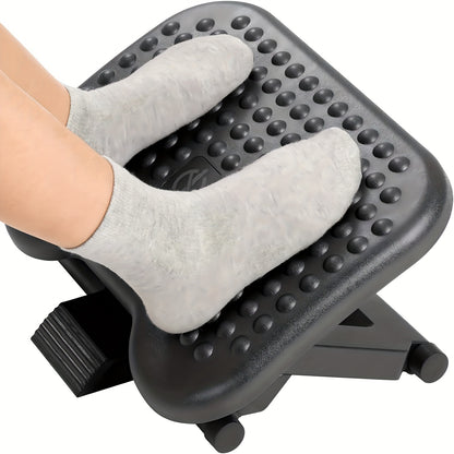 Adjustable Ergonomic Footrest with Air Spring Bracket – 4.4-19.8 Lb Load, Massage Roller, 3 Heights, 30° Tilt – Includes Single Display Arm for 13-32" Screen – Perfect Home Office Accessory and Christmas Gift