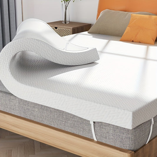 Cooling Memory Foam Mattress Topper Queen Size – Gel-Infused Pad with Removable Washable Bamboo Cover for Back Pain Relief