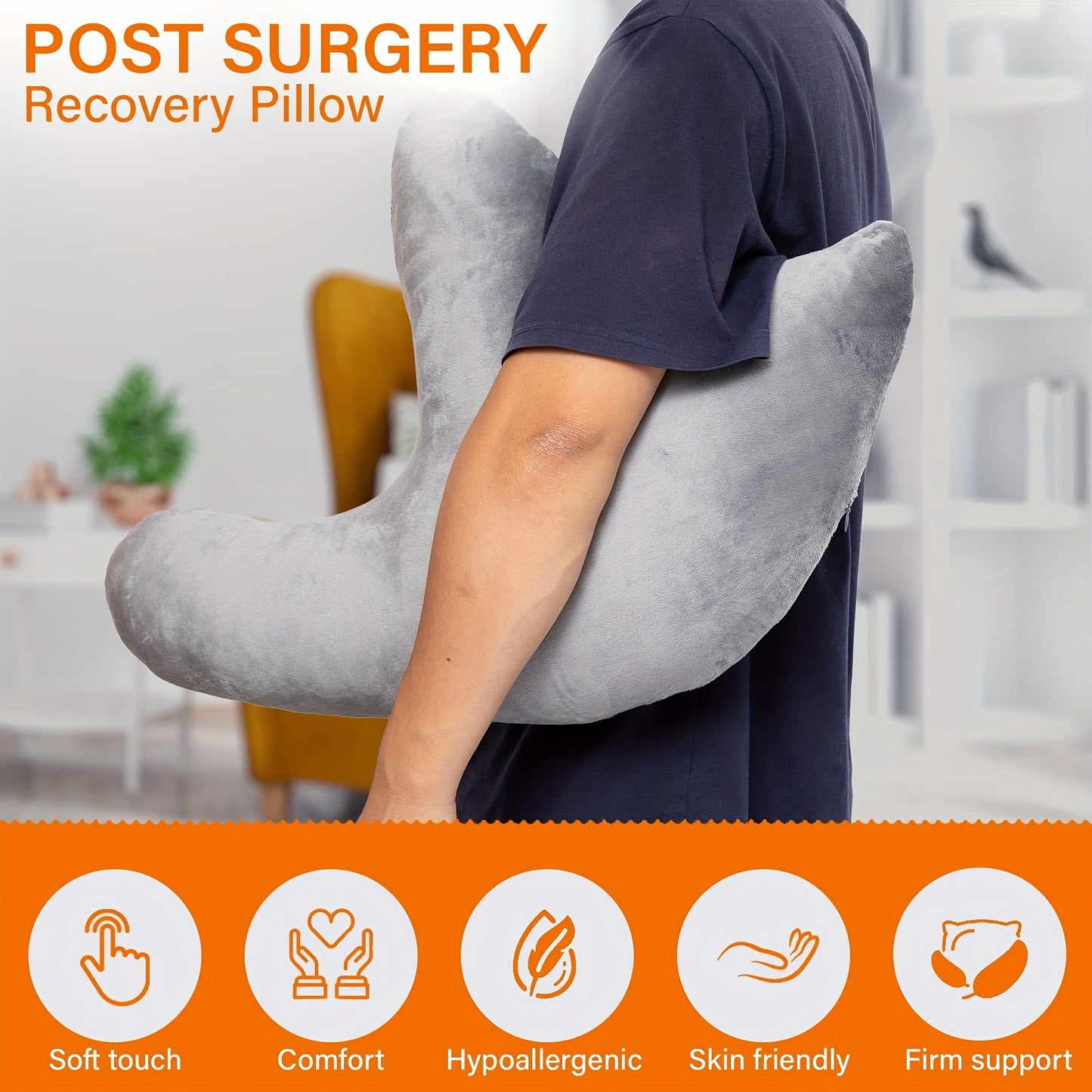 Rotator Cuff Pillow – W-Shaped Shoulder Surgery Pillow for Neck and Shoulder Pain Relief, Ideal for Side Sleepers