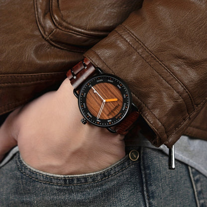 BOBO BIRD Wooden Men's Quartz Watch - Casual and Unique Gift Wristwatch for Men