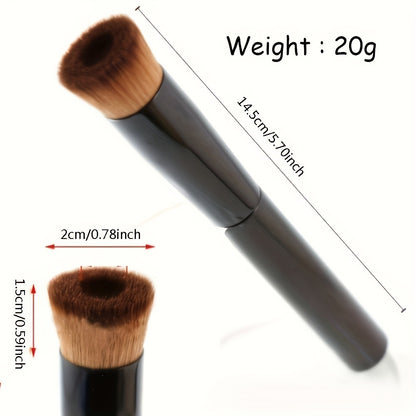 Flat Top Foundation Brush – Makeup Brush for Blending Liquid, Cream, and Powder Cosmetics, Ideal for Buffing, Stippling, and  Concealing