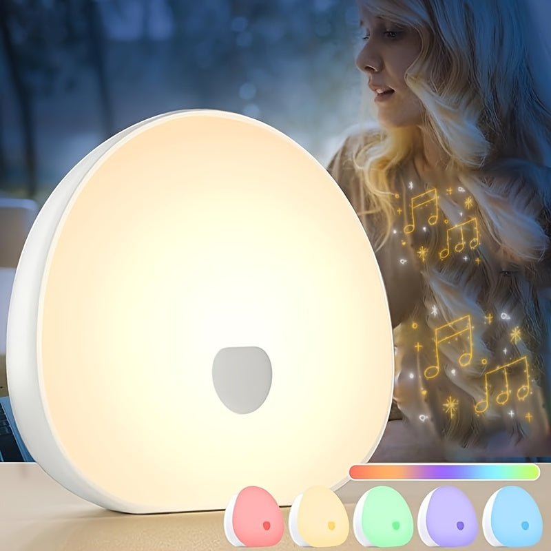 LED RGB Sleep Sound and Light - Soothing White Noise Generator with Natural Sounds, Color Change, Touch Control, Sleep Timer, USB Rechargeable for Relaxation